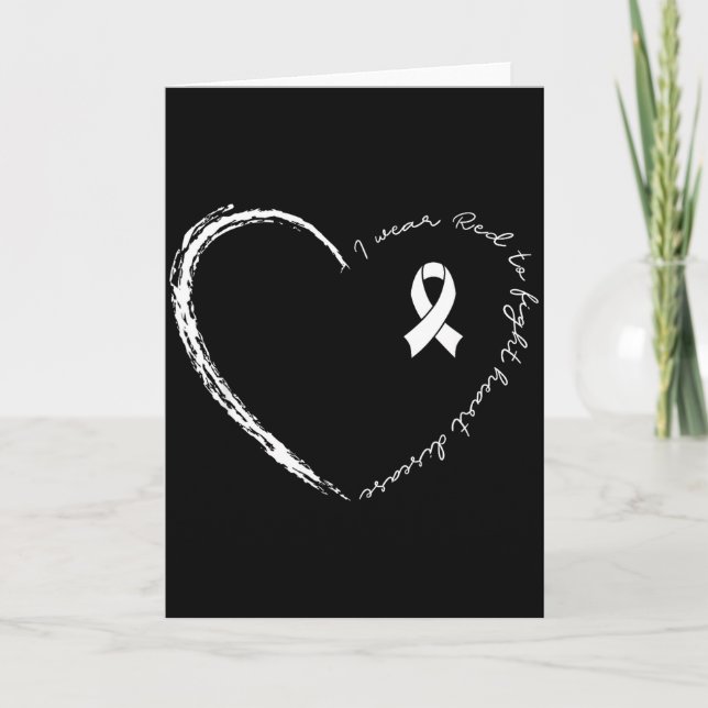 Tarjeta I Wear Red Heart Ribbon To Fight And Heart Disease (Anverso)