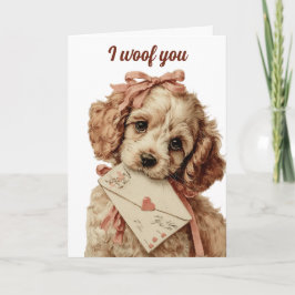 Tarjeta I woof you Vintage Pup Valentine's Day