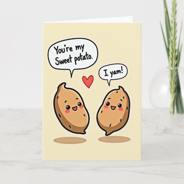 Tarjeta I Yam Sweet Potato Pun Card (Anverso)