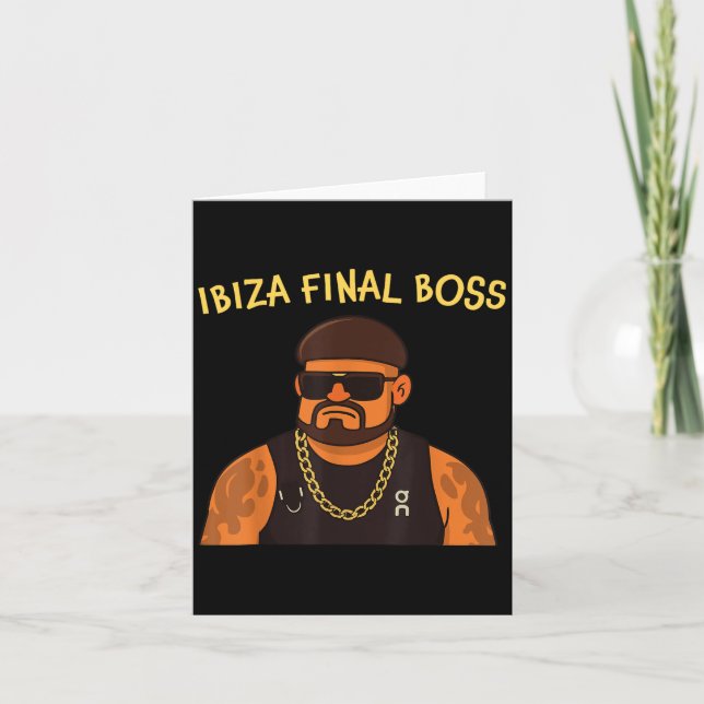 Tarjeta Ibiza final Boss divertida Viral Meme Club fiesta  (Anverso)