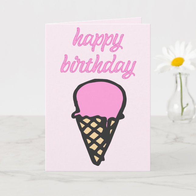 Tarjeta Ice Cream Cone - Feliz cumpleaños (Planta pequeña)
