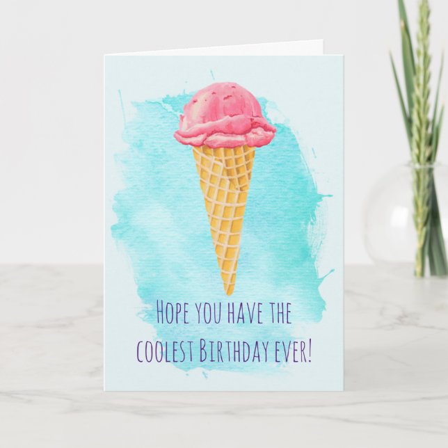 Tarjeta Ice Cream Cone Happy Birday (Anverso)