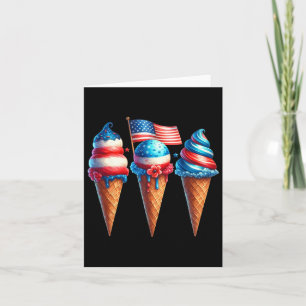Tarjeta Ice Cream Cone Scoops Diseñó Bandera Americana 4O