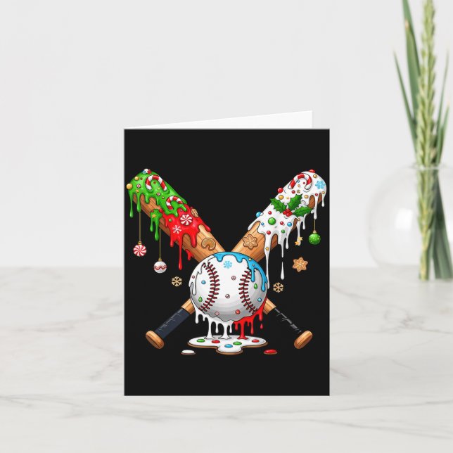 Tarjeta Ice Cream Drip Baseball Christmas Xmas Pajama Kids (Anverso)