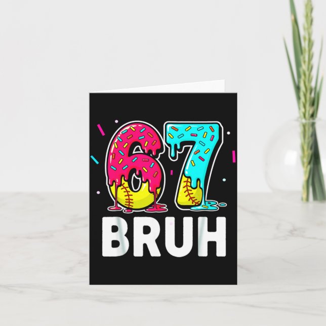 Tarjeta Ice Cream Dripng Softball Drip Fun 6 7 Six Seven M (Anverso)