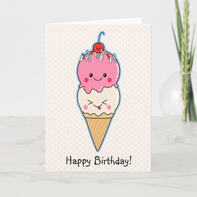 Tarjeta Ice Cream Happy Birday (Anverso)