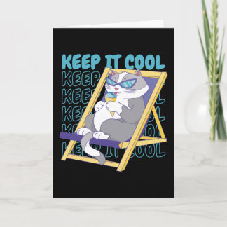Tarjeta Ice Cream Summer Beach Ice Cream Vacation Cat