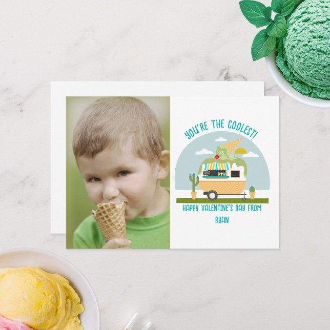 Tarjeta Ice Cream Truck Photo Green Classroom Valentine (Subido por el creador)