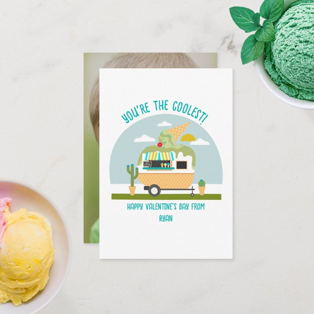Tarjeta Ice Cream Truck Photo Green Classroom Valentine (Subido por el creador)
