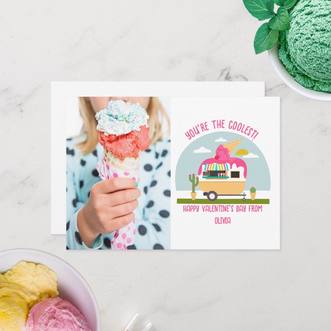 Tarjeta Ice Cream Truck Photo Kids Classroom Valentine (Subido por el creador)