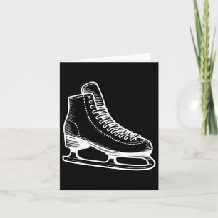 Tarjeta Ice Skate Winter Sports Line Dibujo de esquema de