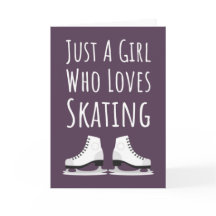 Ice Skating Cards Girl Pink Cute Girly For Kids