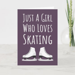 Tarjeta Ice Skating Cards Girl Pink Cute Girly For Kids