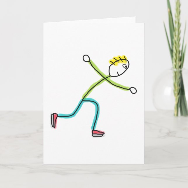 Tarjeta Ice Skating Stickman (Anverso)