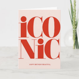 Tarjeta Iconic Bold Typography Pink and Red Birthday Card