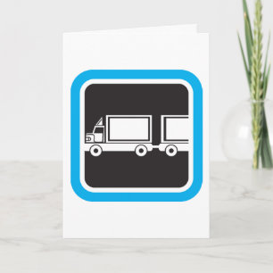Tarjeta Icono Azul de Camión y Remolque