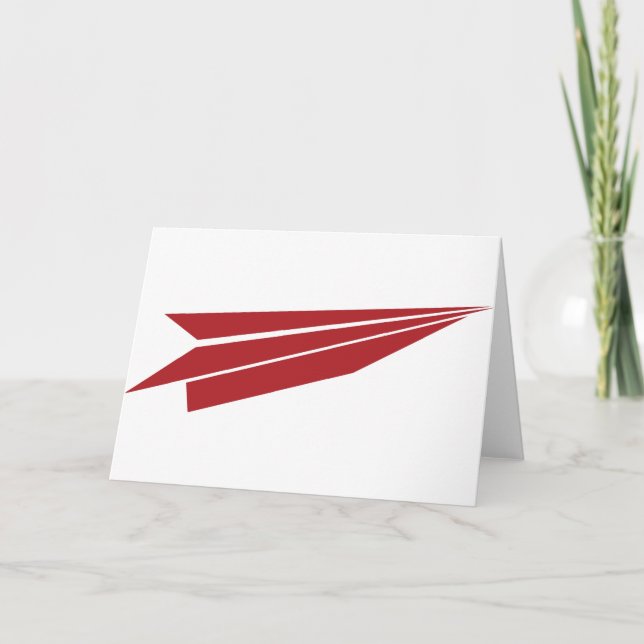 Tarjeta Icono de avión de papel rojo (Anverso)