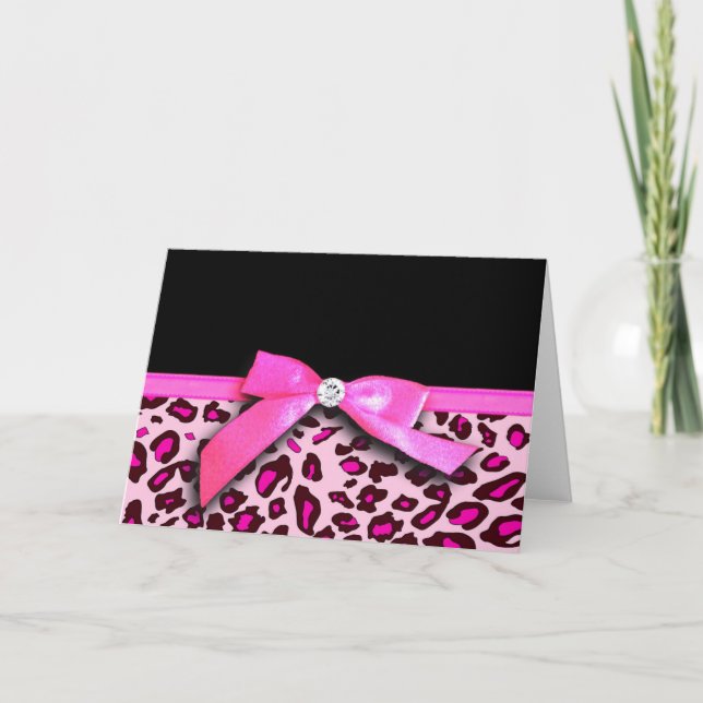 Tarjeta Icono de cinta de impresión de leopardo rosa calie (Anverso)
