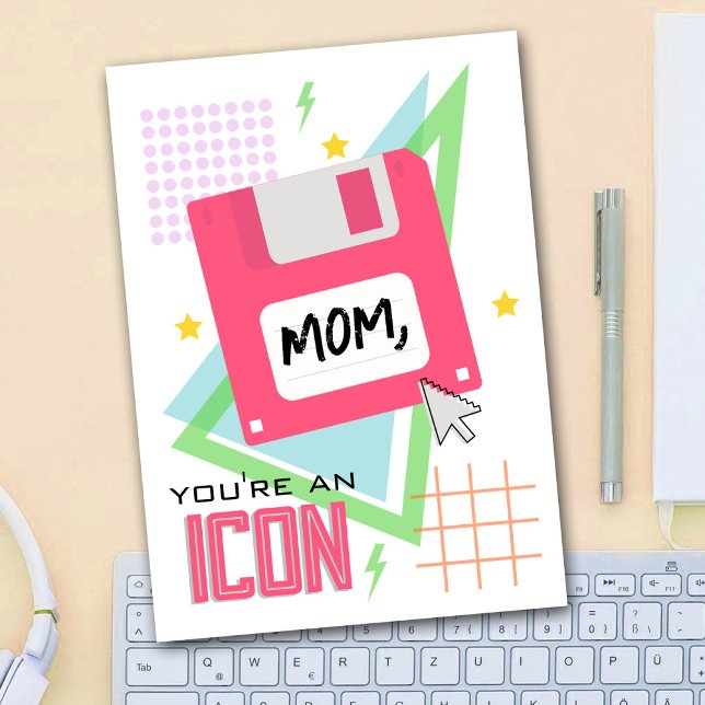 Tarjeta Icono de disquete Neon 90's Mother's Day (Subido por el creador)