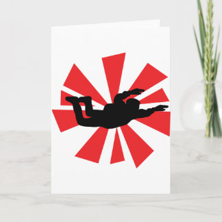 Tarjeta icono del paracaidismo ascensional