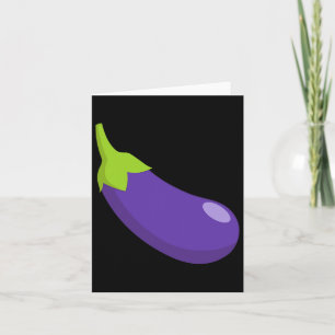 Tarjeta Icono Emoticono de Pareja Coincidente de Berenjena