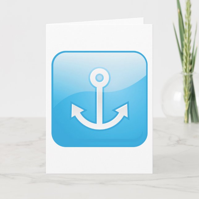 Tarjeta Icono nautical Blue Anchor Marítimo moderno (Anverso)