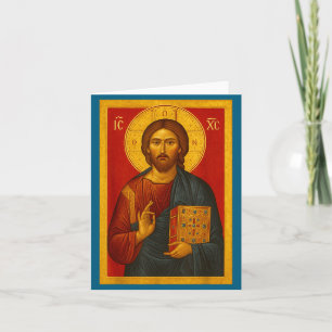 Tarjeta Icono ortodoxo de Jesucristo Pantocrátor 