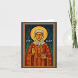 Tarjeta Icono ortodoxo de Santa Olga de Alaska 
