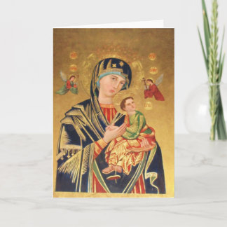Tarjeta Icono ortodoxo ruso - Virgen María y bebé Jesús