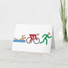 Tarjeta Iconos del logotipo del triatlón en color