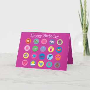 Tarjeta Iconos Personalizados coloridos, cosas bonitas, cu