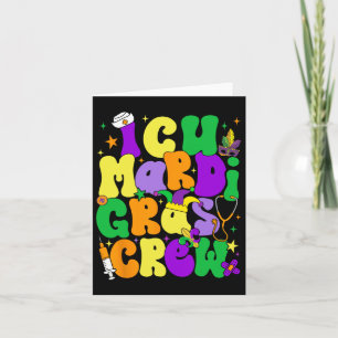 Tarjeta Icu Mardi Gras Enfermera Divertidos Fiestas de Car
