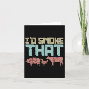 Tarjeta Id Humo Carne De Pollo De Porcino Funny Bbq Gril