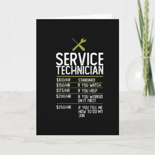 Tarjeta Idea actual de regalo de técnico de servicios