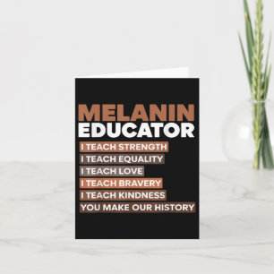 Tarjeta Idea de educadora melanina para profesora negra co