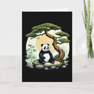 Tarjeta Idea de meditación yoga zen del oso panda Buda