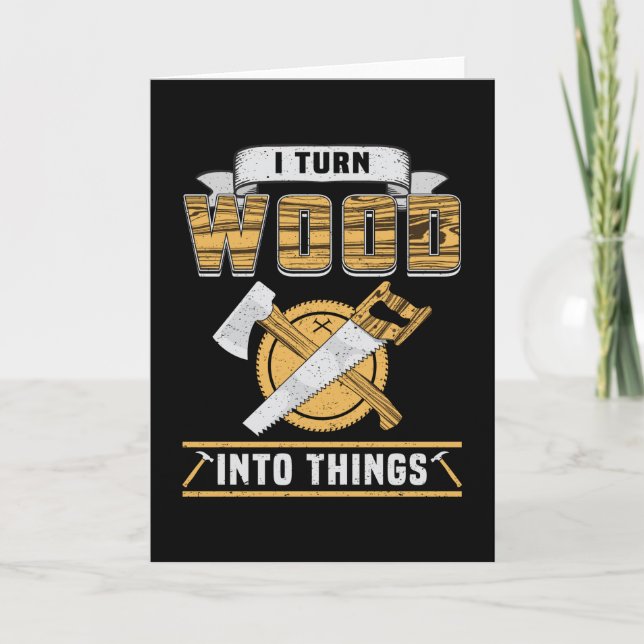 Tarjeta Idea de regalo de carpintero de madera trabajadora (Anverso)