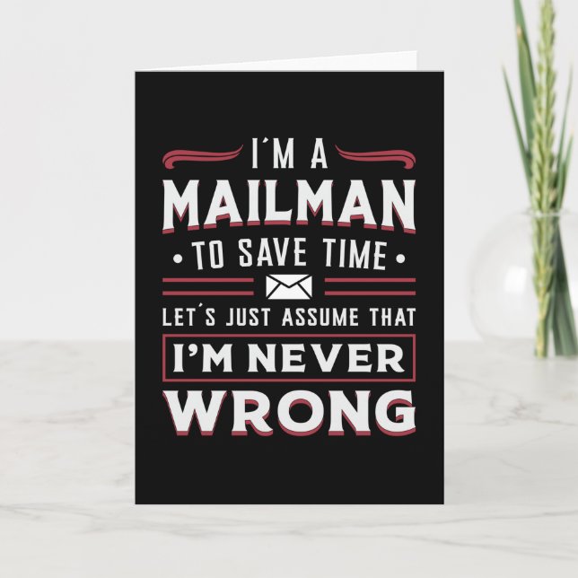 Tarjeta Idea de regalo de entrega del día de Mailman Post  (Anverso)