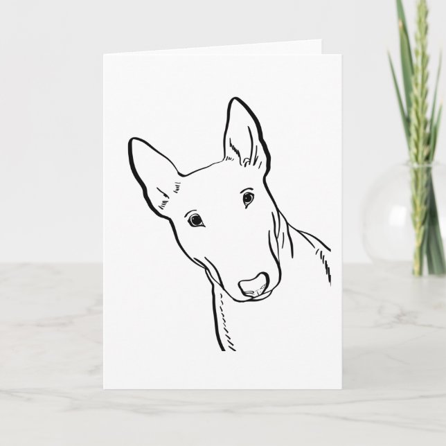 Tarjeta Idea de regalo de la línea de arte Bull Terrier (Anverso)