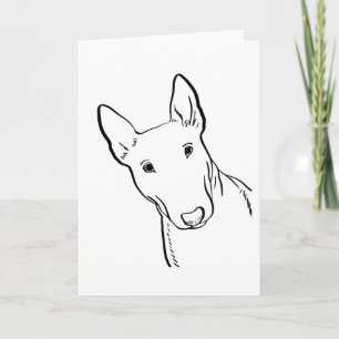 Tarjeta Idea de regalo de la línea de arte Bull Terrier