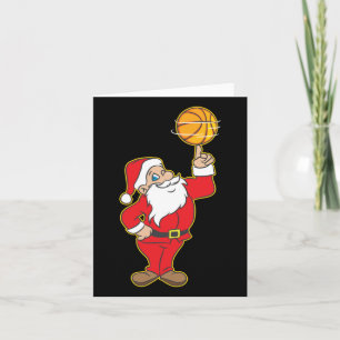 Tarjeta Idea de regalo de Navidad Xmas Santa Baloncesto Fi