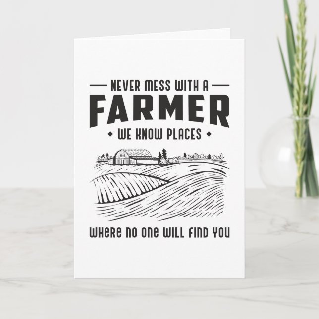 Tarjeta Idea de regalo para tractores divertidos de agricu (Anverso)