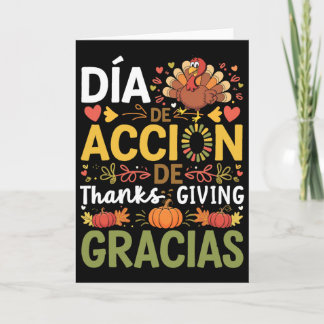Tarjeta Idea del Día de Acción de Gracias para niños hispa