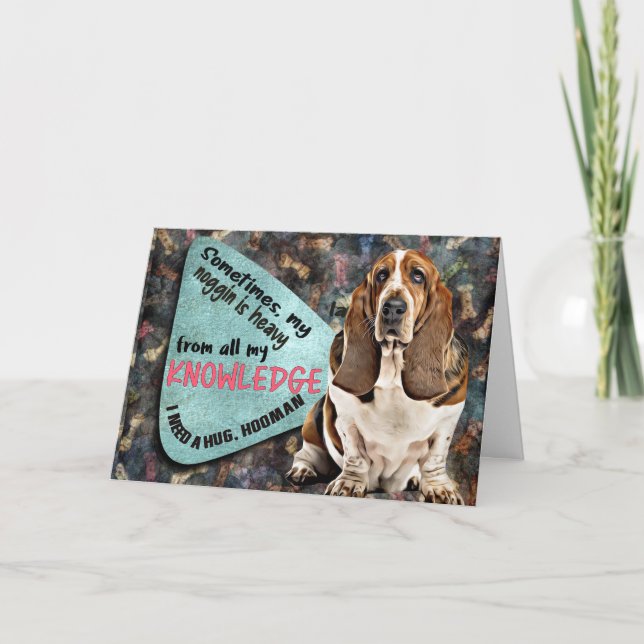 Tarjeta Idea divertidísima de tu cumpleaños Basset Hound (Anverso)