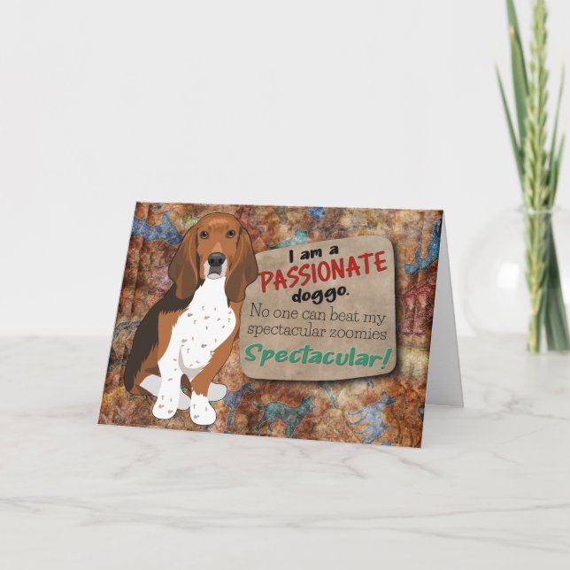 Tarjeta Idea divertidísima de tu cumpleaños Basset Hound (Anverso)