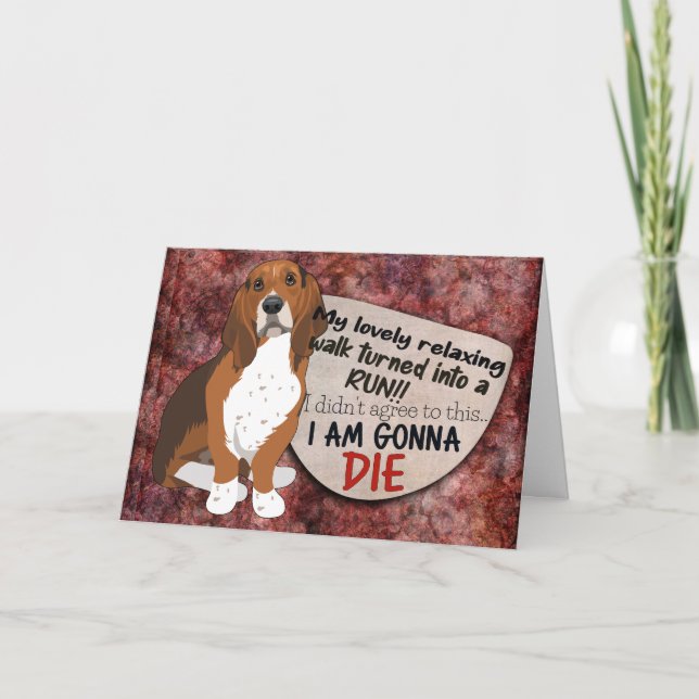Tarjeta Idea divertidísima de tu cumpleaños Basset Hound (Anverso)