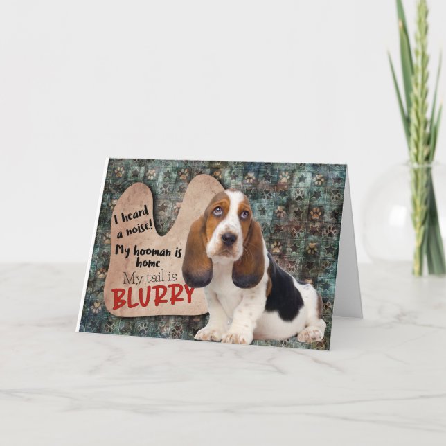 Tarjeta Idea divertidísima de tu cumpleaños Basset Hound (Anverso)