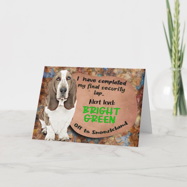 Tarjeta Idea divertidísima de tu cumpleaños Basset Hound (Anverso)