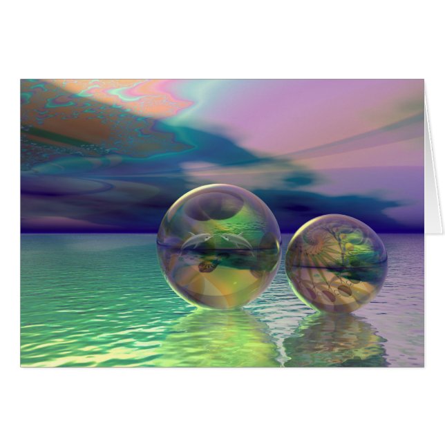 Tarjeta ideal del océano (Anverso (Horizontal))