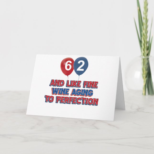 Tarjeta ideas de regalo de cumpleaños a los 62 años (Anverso)